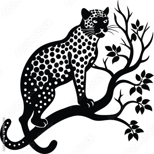 leopard on tree