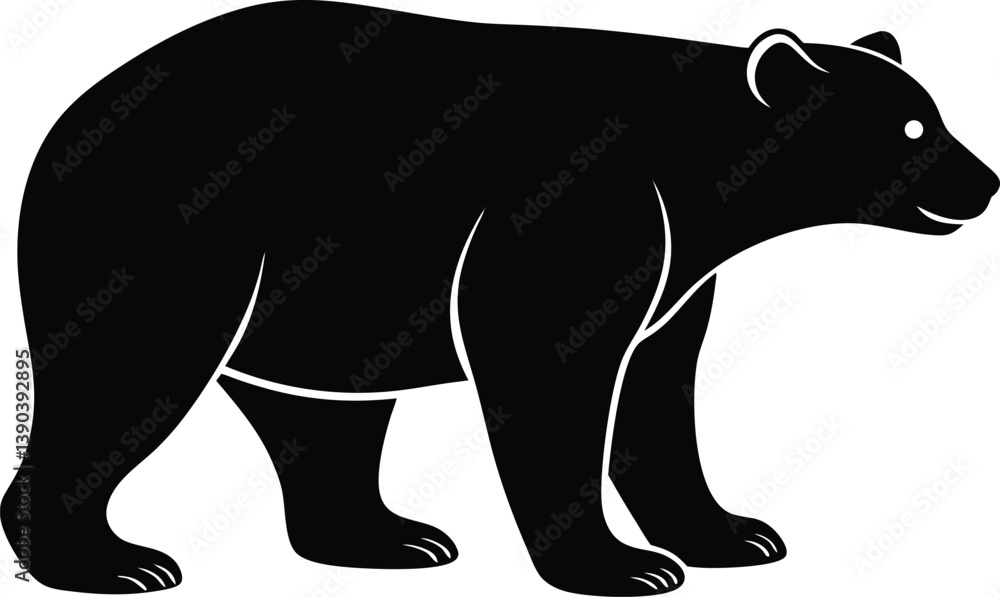Obraz premium Polar bear silhouette walking eps.
