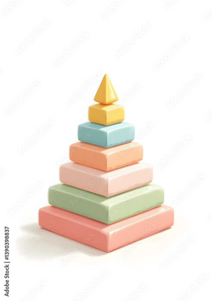 Pastel Pyramid Toy Digitally Rendered Pastel Pyramid Toy Digitally Rendered