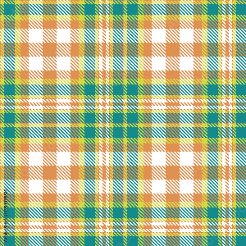 Vivid faded orange and Soft dull yellow Seamless Tartan Fabric Design