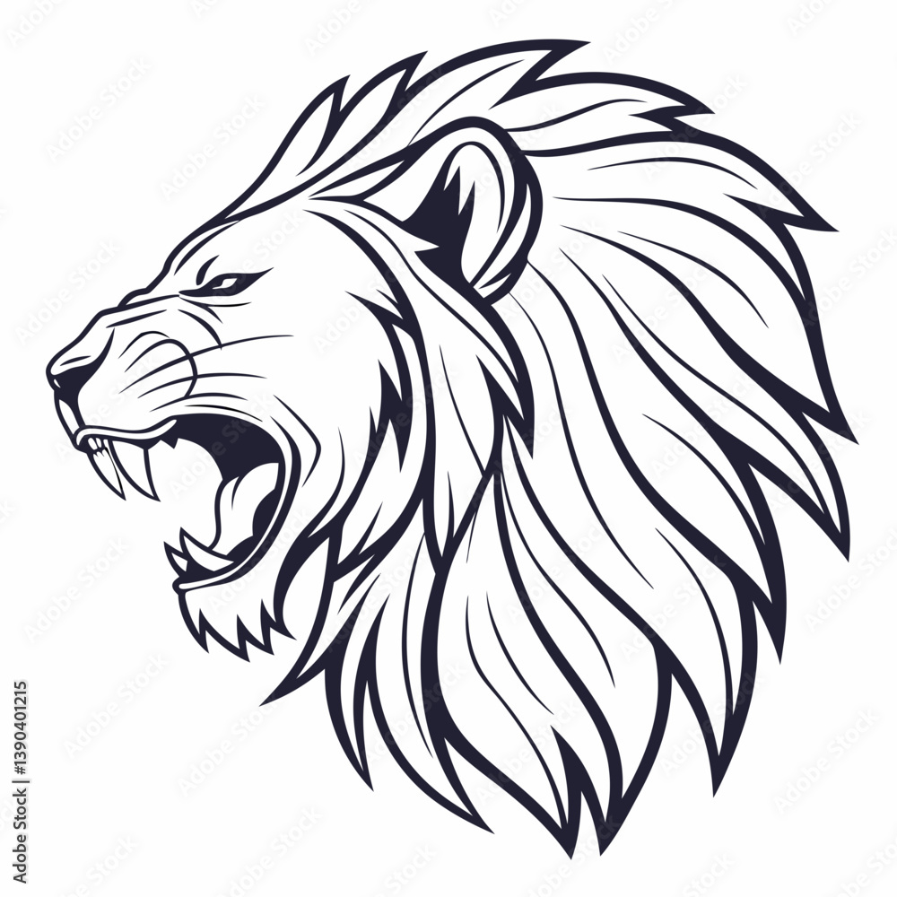 Obraz premium lion head vector silhouette