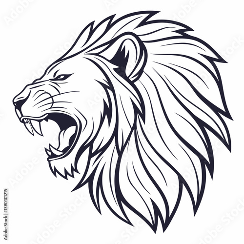 Wallpaper Mural lion head vector silhouette Torontodigital.ca