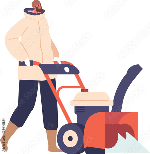 Man removing snow with snowblower