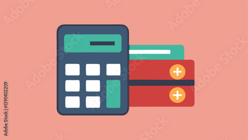 Calculator with Total and Payments A calculator showing a total amount alongside smaller installment amounts indicating how consumers manage calculations for their purchases.