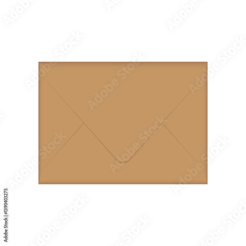 Brown kraft paper closed envelope mockup template. Euro flap luxury mailing envelope for wedding, invitations, graduation, birthday, party and more. Ready to use for your design or business.