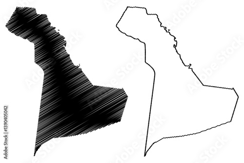 Eastern Province (Regions of Saudi Arabia, Kingdom of Saudi Arabia, KSA) map vector illustration, scribble sketch Eastern Region map