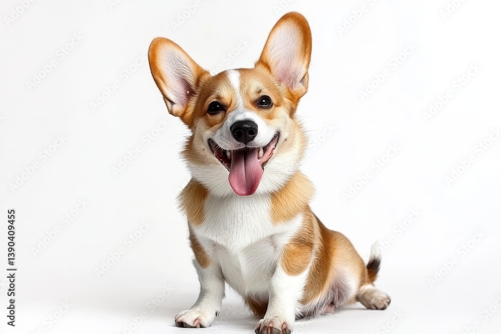 Happy Welsh Corgi Puppy Winking and Panting - Adorable Welsh Corgi puppy, happy expression, winking, panting, playful, joyful. Symbolizes: happiness, playfulness, loyalty, companionship, energy Happy Welsh Corgi Puppy Winking and Panting - Adorable Welsh Corgi puppy, happy expression, winking, panting, playful, joyful. Symbolizes: happiness, playfulness, loyalty, companionship, energy