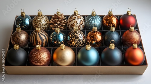 Luxury Christmas Ornaments Bold Patterns Tray Arrangement photo