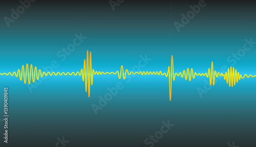 Sound music yellow wave vector illustration design 