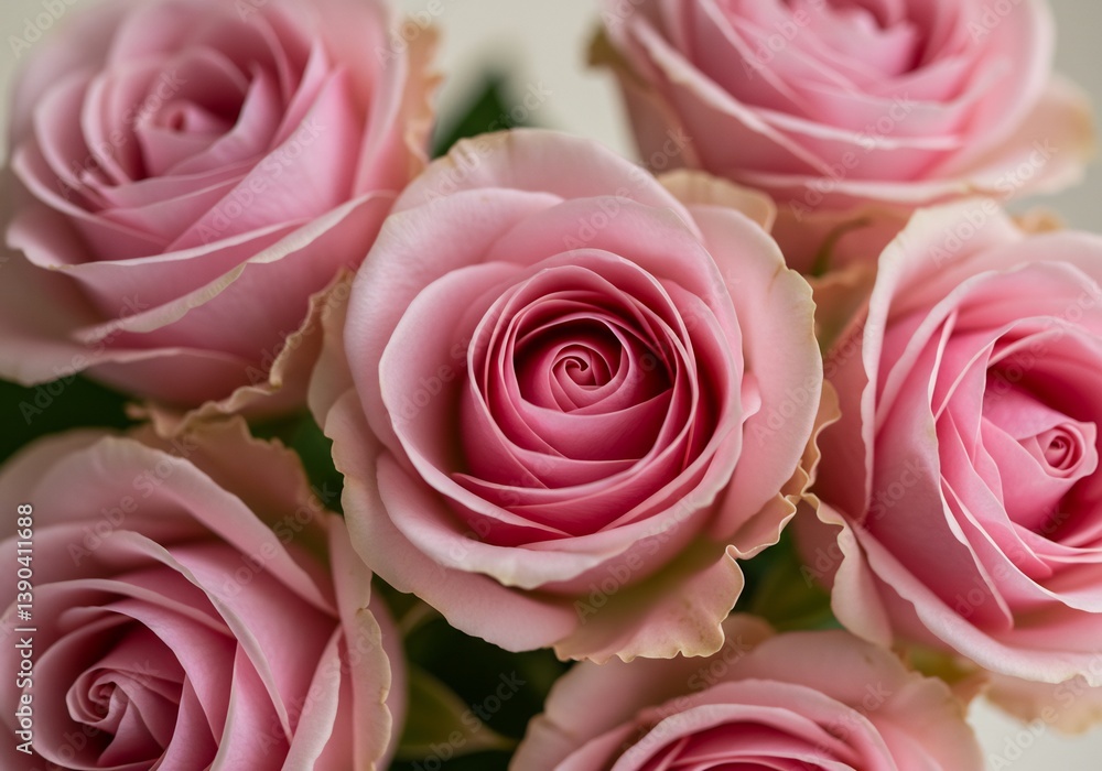 Soft Pink Roses Close Up Gentle Light. AI Generated Soft Pink Roses Close Up Gentle Light. AI Generated