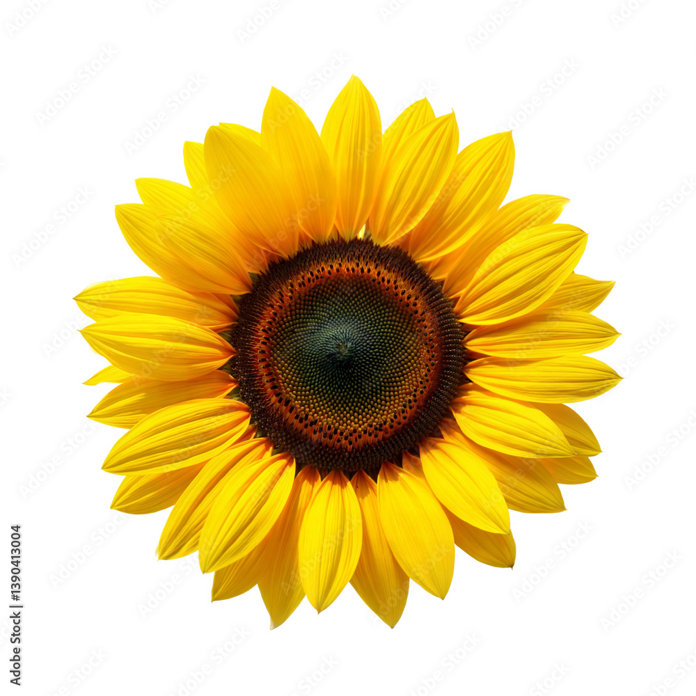 Fototapeta premium Sunflower isolated on transparent background. Png
