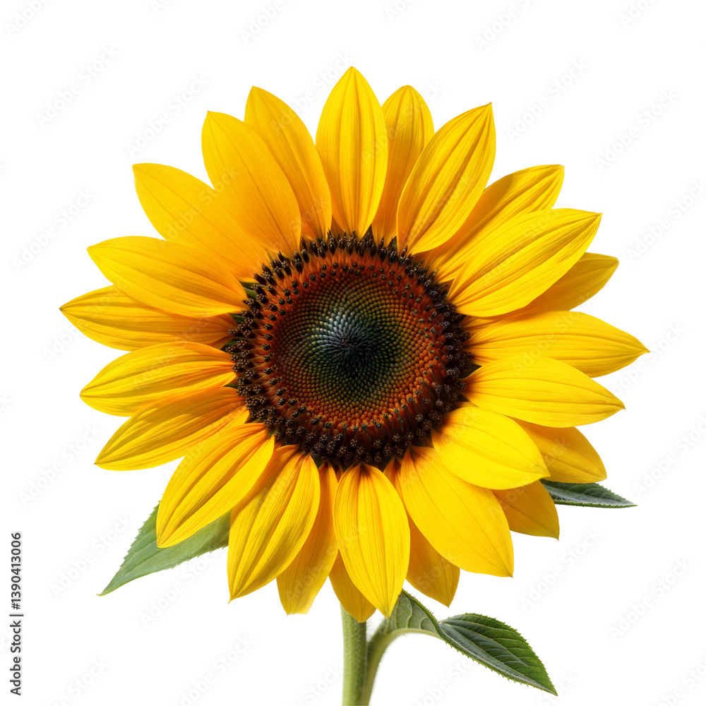 Fototapeta premium Sunflower isolated on transparent background. Png