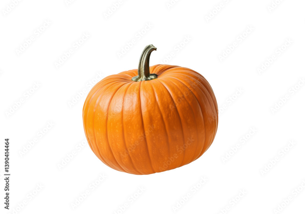 Obraz premium A floating pumpkin with a smooth surface, on a solid white background