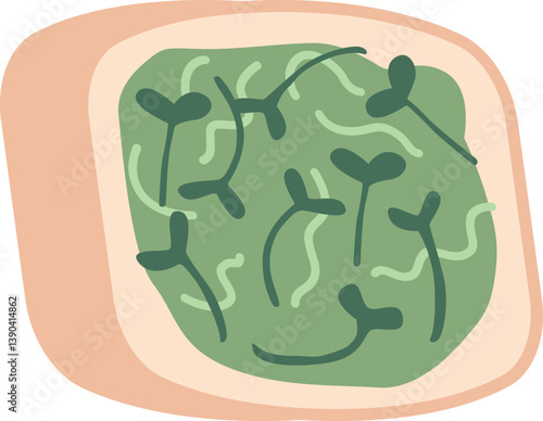 Microgreens healthy arugula grass vector illustration
