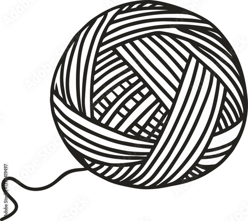 Intricate Yarn Ball  Illustration for Craft and Design Projects