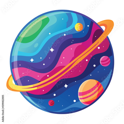 colorful-planet-galaxy-on-white-background