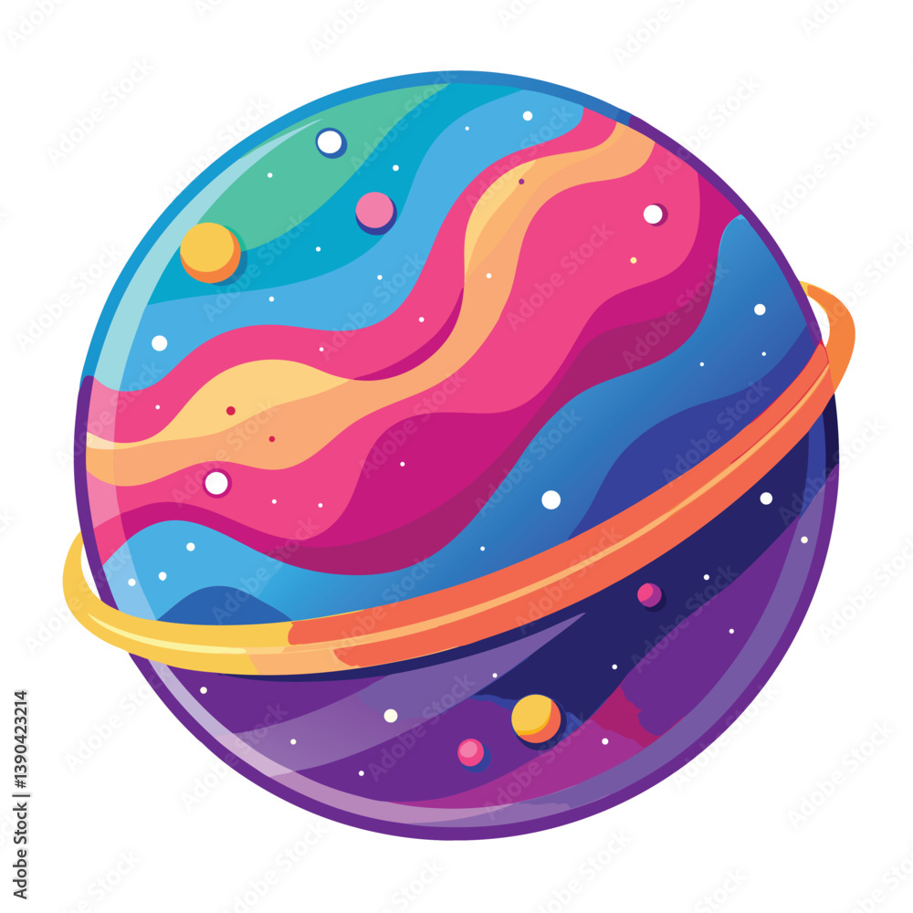 Fototapeta premium colorful-planet-galaxy-on-white-background