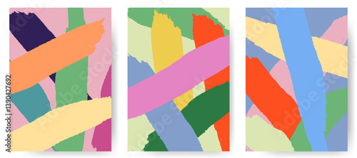 Set of abstract colorful backgrounds. Abstract style art posters.