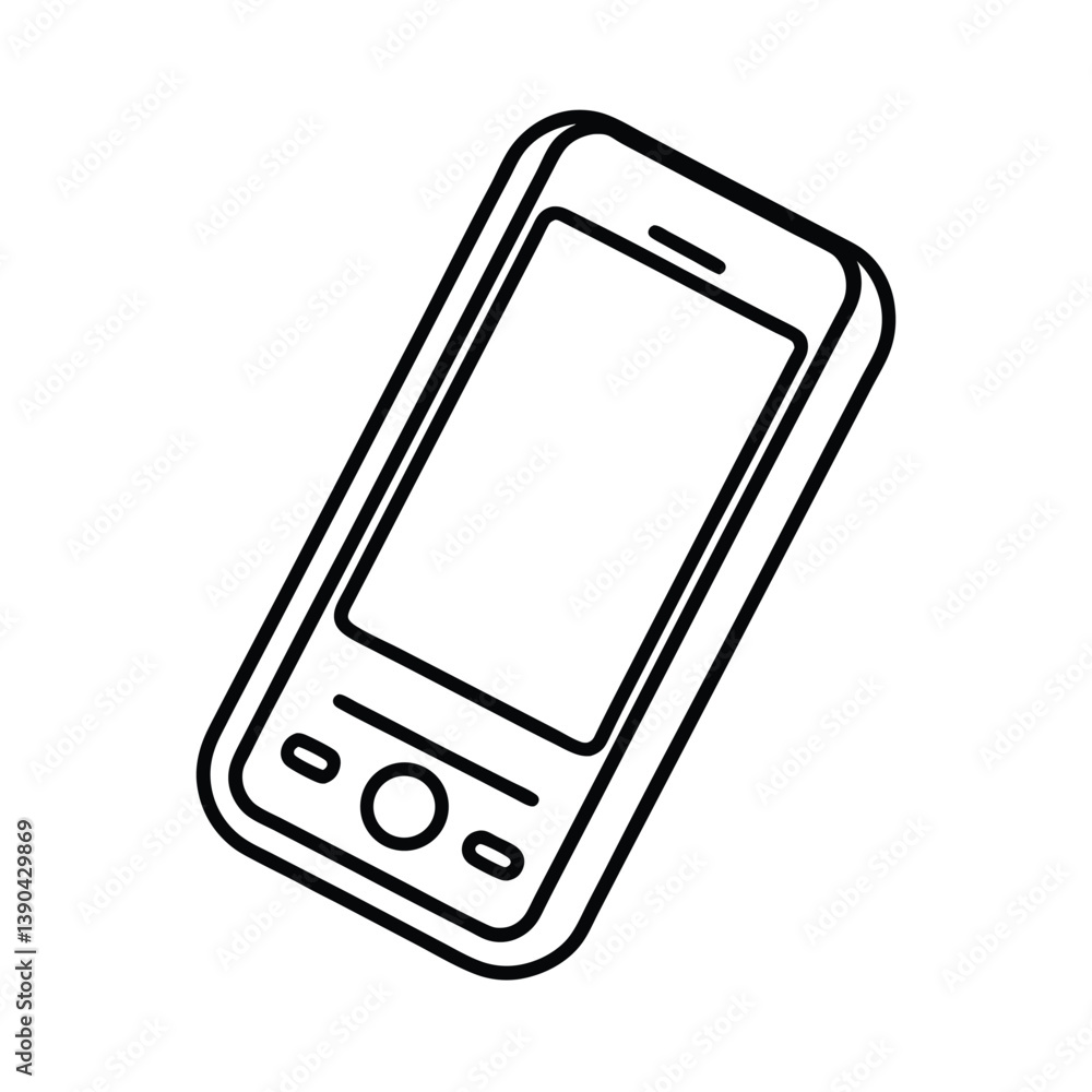 mobile line art vector illustration mobile line art vector illustration