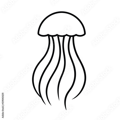 jelly fish line art vector illustration