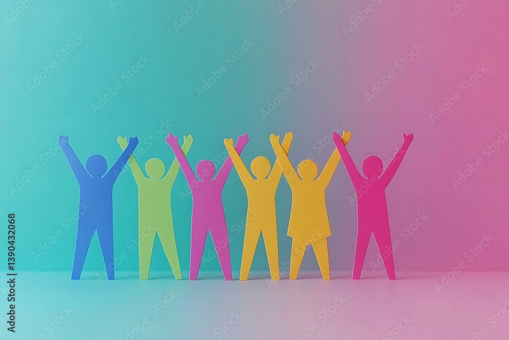 Diverse Paper People Celebrating Success Teamwork1 Diverse Paper People Celebrating Success Teamwork1