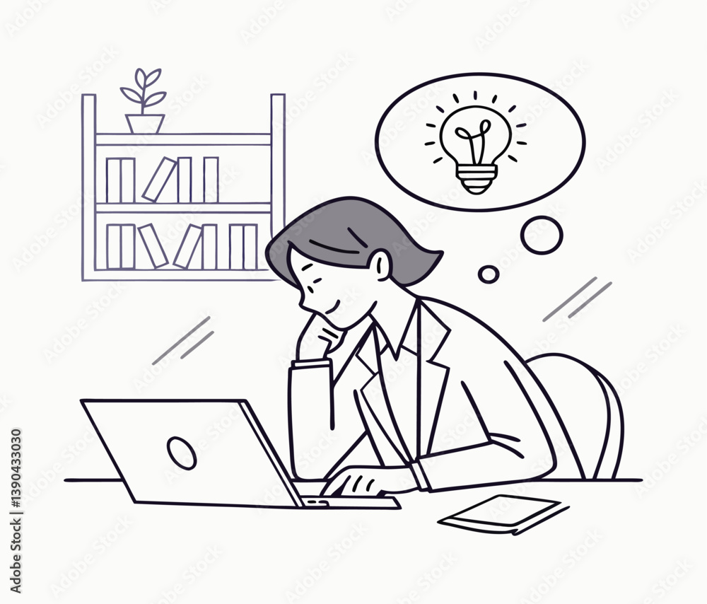 Business Person with Laptop ? White Vector Illustration for Print, Cartoon Clipart & Line Art Design 2.eps Business Person with Laptop ? White Vector Illustration for Print, Cartoon Clipart & Line Art Design 2.eps