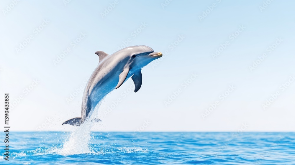 Fototapeta premium Dolphin leaping in ocean