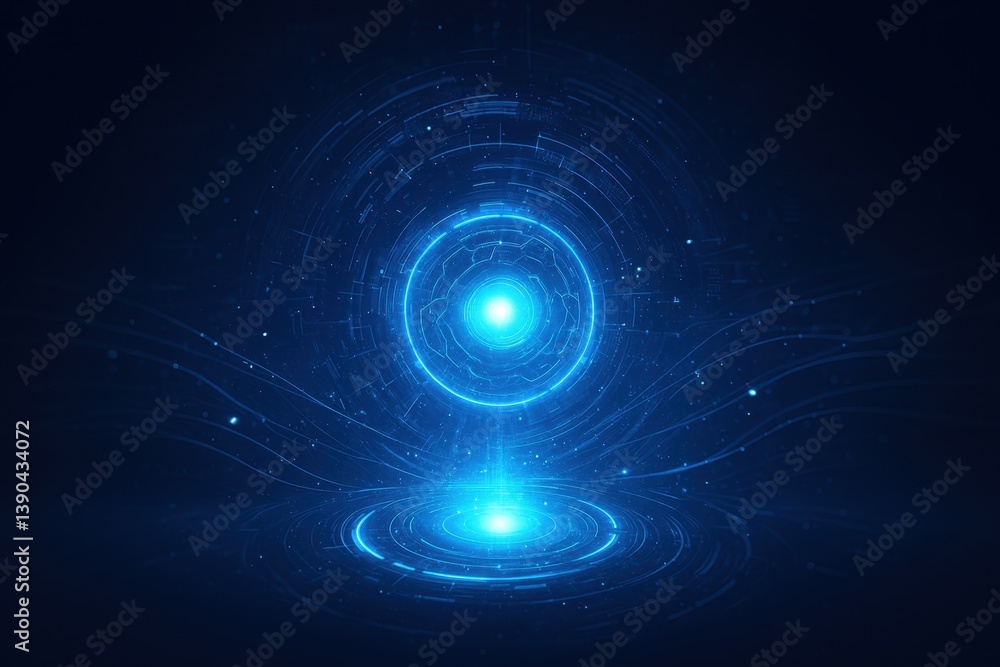 Abstract visualizations of artificial intelligence and digital data flow.