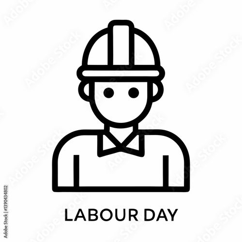 Construction worker with helmet. A day labourer. A happy worker. Workers day.