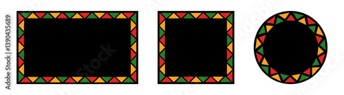 Borders And Frames Black history month. Frame for with space for text. Freedom Day border.