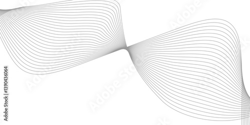 Abstract Curved Black and White Line Wave Background
