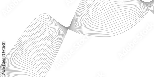 Abstract Curved Black and White Line Wave Background