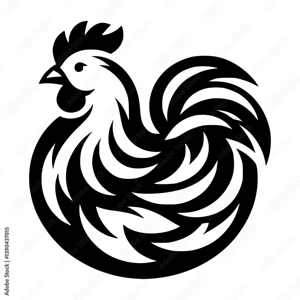 Obraz premium Abstract Rooster Illustration