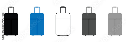 Suitcase Icon Set. Luggage Bag Icon. Travel Trip Flight Trolley Sign. Rolling Baggage Icon for UI Designs. Vector Illustration .EPS 10 . 