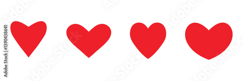Heart, love, romance or valentine's day red heart. Heart vector icons. Artistic red heart love symbols isolated editable vector. Vector Illustration .EPS 10 . 