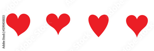 Heart, love, romance or valentine's day red heart. Heart vector icons. Artistic red heart love symbols isolated editable vector. Vector Illustration .EPS 10 . 