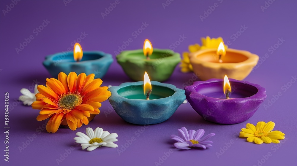 burning candle and flowers burning candle and flowers