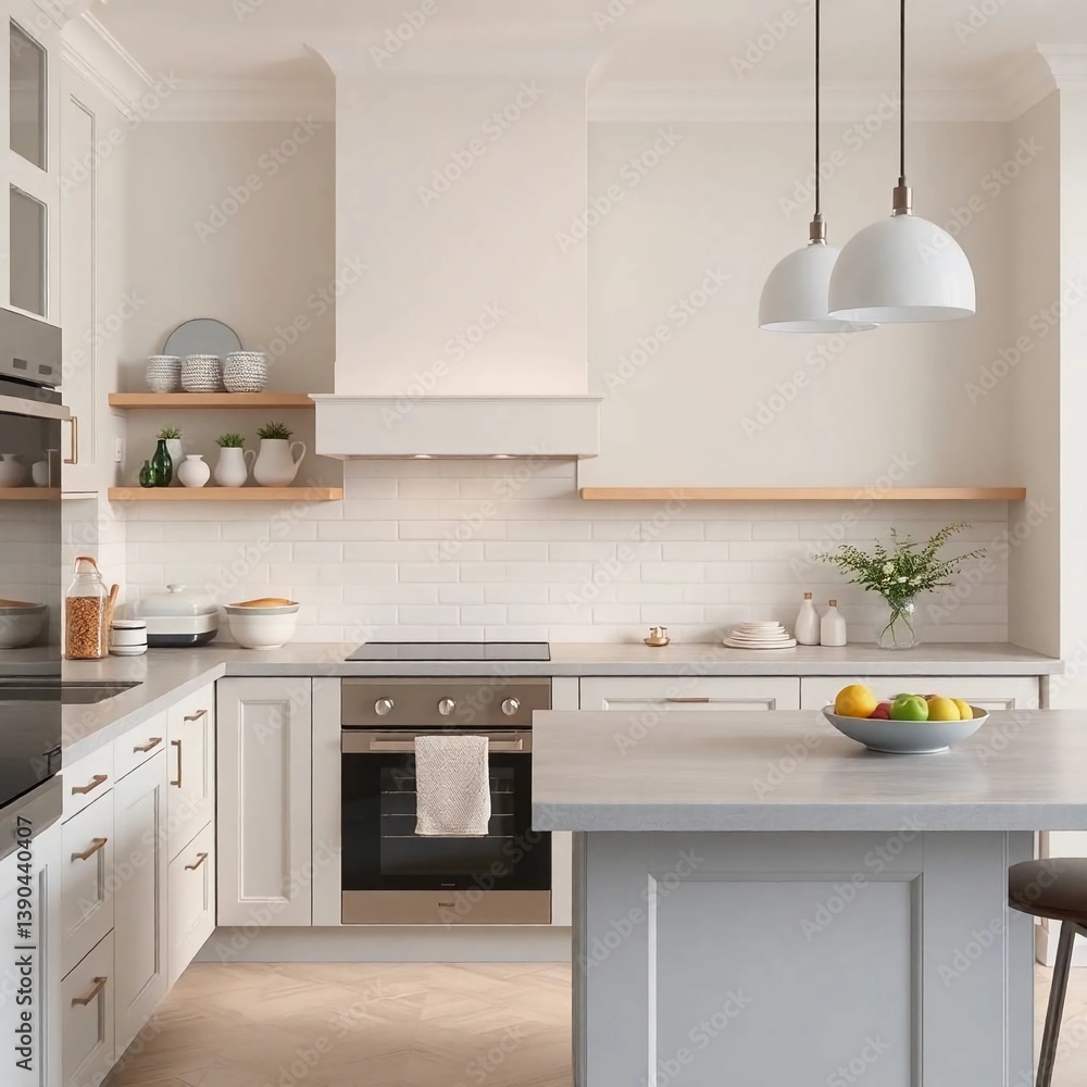 Fototapeta premium modern kitchen interior with kitchen