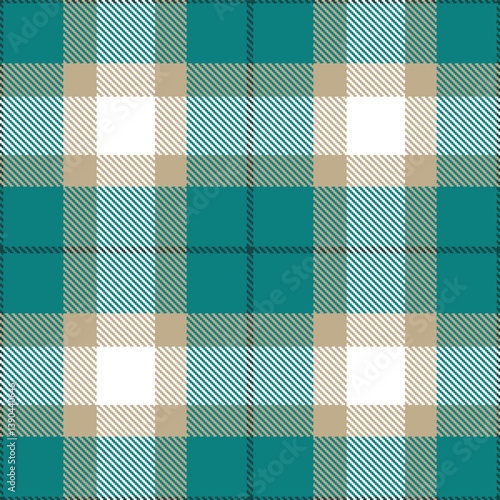 Rustic bluegreen Tartan patterns fabric texture. Contemporary Smoky putty Seamless Tartan