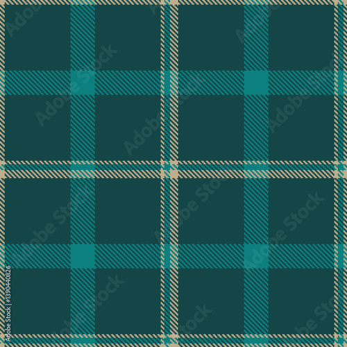 Plaid pattern seamless. Vibrant putty & Light dark teal Tartan Fabric Design. 