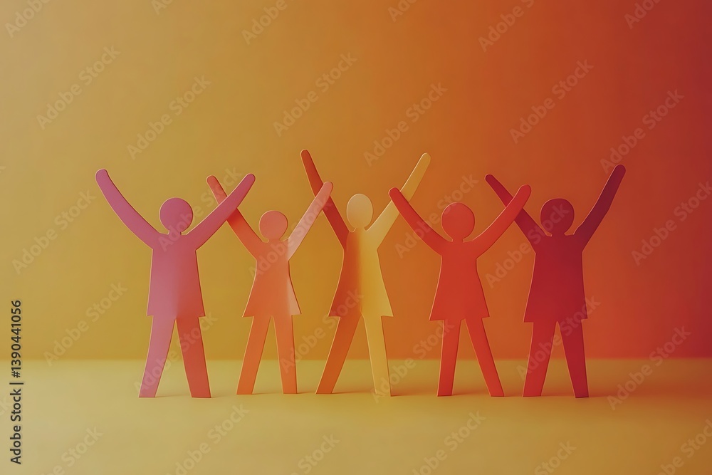 Diverse Paper People Celebrating Teamwork Success14 Diverse Paper People Celebrating Teamwork Success14
