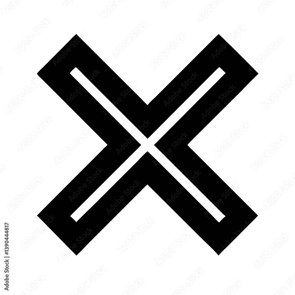 Obraz premium Flat vector X logo, symbolizing the updated Twitter brand, suitable for social media platforms, branding projects, and interface components.