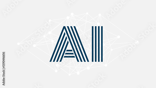 Artificial intelligence. Generative Model. Deep learning. Smart digital technology. AI vector illustration for science, web design, business. Triangle network pattern