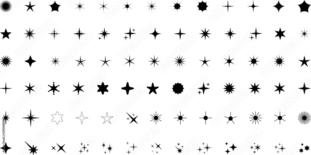 Star icon. Twinkling stars icons set. Sparkles, shining burst. Star icon. Twinkling stars icons set. Sparkles, shining burst.