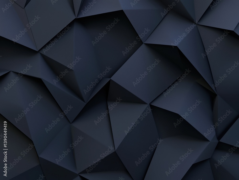 Obraz premium Sleek Dark Abstract Geometric Low Poly Triangles Pattern for Digital Designs, Business