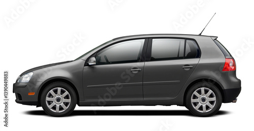 Photos Modern European car with a side view, hatchback body, all gray