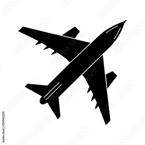 Airplane aviation silhouette vector graphic for travel and transportation design needs . silhouette on white background.