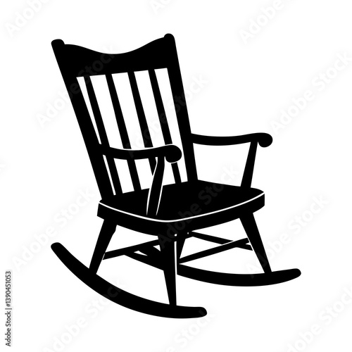 Find rocking chair vector graphic illustration for furniture design projects . silhouette on white background.