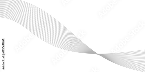 Abstract Curved Black and White Line Wave Background