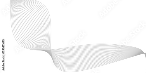 Abstract Curved Black and White Line Wave Background